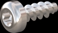 screw for plastic: Screw STS KN1039 3x8 - T10 stainless-steel, A2 - 1.4567 Bright-pickled and passivated
