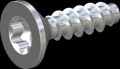 screw for plastic: Screw STS-plus KN6041 1.2x4.5 - T3 steel, hardened 10.9 zinc-plated 5-7 ?m, baked, blue / transparent passivated