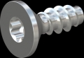 screw for plastic: Screw STS-plus KN6041 1.6x4.5 - T5 steel, hardened 10.9 zinc-plated 5-7 ?m, baked, blue / transparent passivated