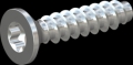 screw for plastic: Screw STS-plus KN6041 1.8x8 - T6 steel, hardened 10.9 zinc-plated 5-7 ?m, baked, blue / transparent passivated