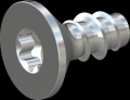 screw for plastic: Screw STS-plus KN6041 2x4.5 - T6 steel, hardened 10.9 zinc-plated 5-7 ?m, baked, blue / transparent passivated