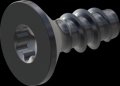 screw for plastic: Screw STS-plus KN6041 2x5 - T6 steel, hardened 10.9 Zinc-Nickel-plated,  baked, passivated black/ Cr-VI-free, sealed, 720 h until Fe-Corrosion