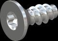 screw for plastic: Screw STS-plus KN6041 2x5 - T6 steel, hardened 10.9 zinc-plated 5-7 ?m, baked, blue / transparent passivated
