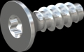 screw for plastic: Screw STS-plus KN6041 2x6 - T6 steel, hardened 10.9 zinc-plated 5-7 ?m, baked, blue / transparent passivated