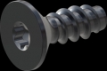 screw for plastic: Screw STS-plus KN6041 2.2x6 - T6 steel, hardened 10.9 Zinc-Nickel-plated,  baked, passivated black/ Cr-VI-free, sealed, 720 h until Fe-Corrosion