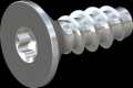 screw for plastic: Screw STS-plus KN6041 2.2x6 - T6 steel, hardened 10.9 zinc-plated 5-7 ?m, baked, blue / transparent passivated