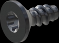 screw for plastic: Screw STS-plus KN6041 2.5x6 - T8 steel, hardened 10.9 Zinc-Nickel-plated,  baked, passivated black/ Cr-VI-free, sealed, 720 h until Fe-Corrosion