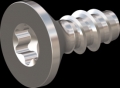 screw for plastic: Screw STS-plus KN6041 2.5x6 - T8 stainless-steel, A2 - 1.4567 Bright-pickled and passivated