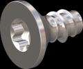 screw for plastic: Screw STS-plus KN6041 3x6 - T10 stainless-steel, A2 - 1.4567 Bright-pickled and passivated