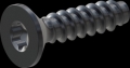 screw for plastic: Screw STS-plus KN6041 3x12 - T10 steel, hardened 10.9 Zinc-Nickel-plated,  baked, passivated black/ Cr-VI-free, sealed, 720 h until Fe-Corrosion