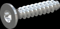 screw for plastic: Screw STS-plus KN6041 3x14 - T10 steel, hardened 10.9 zinc-plated 5-7 ?m, baked, blue / transparent passivated