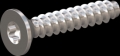screw for plastic: Screw STS-plus KN6041 3x16 - T10 stainless-steel, A2 - 1.4567 Bright-pickled and passivated