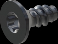 screw for plastic: Screw STS-plus KN6041 3.5x8 - T15 steel, hardened 10.9 Zinc-Nickel-plated,  baked, passivated black/ Cr-VI-free, sealed, 720 h until Fe-Corrosion