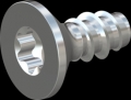 screw for plastic: Screw STS-plus KN6041 3.5x8 - T15 steel, hardened 10.9 zinc-plated 5-7 ?m, baked, blue / transparent passivated