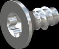 screw for plastic: Screw STS-plus KN6041 4x8 - T20 steel, hardened 10.9 zinc-plated 5-7 ?m, baked, blue / transparent passivated