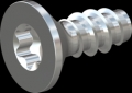 screw for plastic: Screw STS-plus KN6041 4x10 - T20 steel, hardened 10.9 zinc-plated 5-7 ?m, baked, blue / transparent passivated