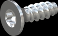screw for plastic: Screw STS-plus KN6041 4x12 - T20 steel, hardened 10.9 zinc-plated 5-7 ?m, baked, blue / transparent passivated