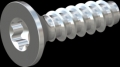 screw for plastic: Screw STS-plus KN6041 4x14 - T20 steel, hardened 10.9 zinc-plated 5-7 ?m, baked, blue / transparent passivated