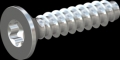 screw for plastic: Screw STS-plus KN6041 4x18 - T20 steel, hardened 10.9 zinc-plated 5-7 ?m, baked, blue / transparent passivated