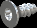 screw for plastic: Screw STS-plus KN6041 4.5x10 - T20 steel, hardened 10.9 zinc-plated 5-7 ?m, baked, blue / transparent passivated