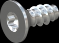 screw for plastic: Screw STS-plus KN6041 5x12 - T25 steel, hardened 10.9 zinc-plated 5-7 ?m, baked, blue / transparent passivated