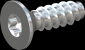 screw for plastic: Screw STS-plus KN6041 5x16 - T25 steel, hardened 10.9 zinc-plated 5-7 ?m, baked, blue / transparent passivated