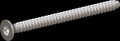 screw for plastic: Screw STS-plus KN6041 5x65 - T25 stainless-steel, A2 - 1.4567 Bright-pickled and passivated