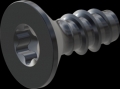 screw for plastic: Screw STS-plus KN6041 6x14 - T30 steel, hardened 10.9 Zinc-Nickel-plated,  baked, passivated black/ Cr-VI-free, sealed, 720 h until Fe-Corrosion