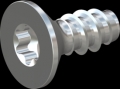 screw for plastic: Screw STS-plus KN6041 6x14 - T30 steel, hardened 10.9 zinc-plated 5-7 ?m, baked, blue / transparent passivated