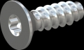 screw for plastic: Screw STS-plus KN6041 8x25 - T40 steel, hardened 10.9 zinc-plated 5-7 ?m, baked, blue / transparent passivated