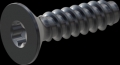 screw for plastic: Screw STS-plus KN6041 8x30 - T40 steel, hardened 10.9 Zinc-Nickel-plated,  baked, passivated black/ Cr-VI-free, sealed, 720 h until Fe-Corrosion