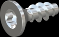 screw for plastic: Screw STS KN1041 1.8x5 - T6 steel, hardened 10.9 zinc-plated 5-7 ?m, baked, blue / transparent passivated