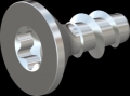 screw for plastic: Screw STS KN1041 2x4.5 - T6 steel, hardened 10.9 zinc-plated 5-7 ?m, baked, blue / transparent passivated