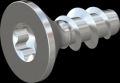screw for plastic: Screw STS KN1041 2x5 - T6 steel, hardened 10.9 zinc-plated 5-7 ?m, baked, blue / transparent passivated