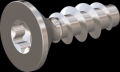 screw for plastic: Screw STS KN1041 2x6 - T6 stainless-steel, A2 - 1.4567 Bright-pickled and passivated