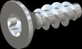 screw for plastic: Screw STS KN1041 2x6 - T6 steel, hardened 10.9 zinc-plated 5-7 ?m, baked, blue / transparent passivated