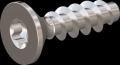 screw for plastic: Screw STS KN1041 2x7 - T6 stainless-steel, A2 - 1.4567 Bright-pickled and passivated