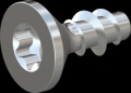 screw for plastic: Screw STS KN1041 2.5x6 - T8 steel, hardened 10.9 zinc-plated 5-7 ?m, baked, blue / transparent passivated