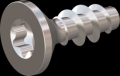 screw for plastic: Screw STS KN1041 2.5x7 - T8 stainless-steel, A2 - 1.4567 Bright-pickled and passivated