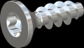 screw for plastic: Screw STS KN1041 2.5x8 - T8 steel, hardened 10.9 zinc-plated 5-7 ?m, baked, blue / transparent passivated