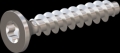 screw for plastic: Screw STS KN1041 2.5x14 - T8 stainless-steel, A2 - 1.4567 Bright-pickled and passivated