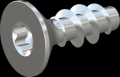 screw for plastic: Screw STS KN1041 3x8 - T8 steel, hardened 10.9 zinc-plated 5-7 ?m, baked, blue / transparent passivated