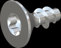 screw for plastic: Screw STS KN1041 3.5x8 - T15 steel, hardened 10.9 zinc-plated 5-7 ?m, baked, blue / transparent passivated