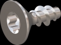 screw for plastic: Screw STS KN1041 4x10 - T20 stainless-steel, A2 - 1.4567 Bright-pickled and passivated
