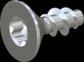 screw for plastic: Screw STS KN1041 4x10 - T20 steel, hardened 10.9 zinc-plated 5-7 ?m, baked, blue / transparent passivated