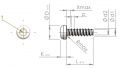 screw for plastic: Screw STS-plus KN6039 3.5x6 - T15 steel, hardened 10.9 Zinc-Nickel-plated,  baked, passivated black/ Cr-VI-free, sealed, 720 h until Fe-Corrosion
